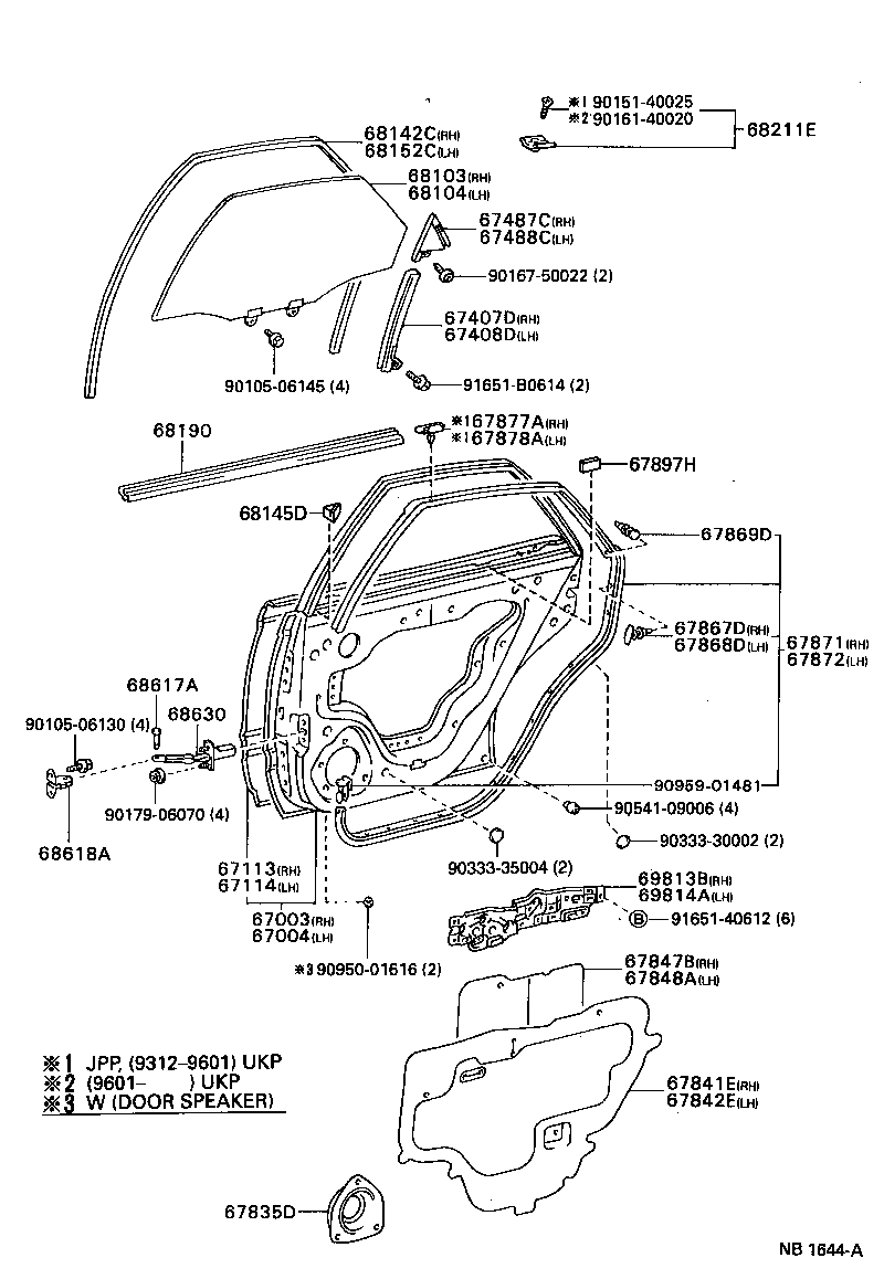 Panel de puerta trasera y vidrio