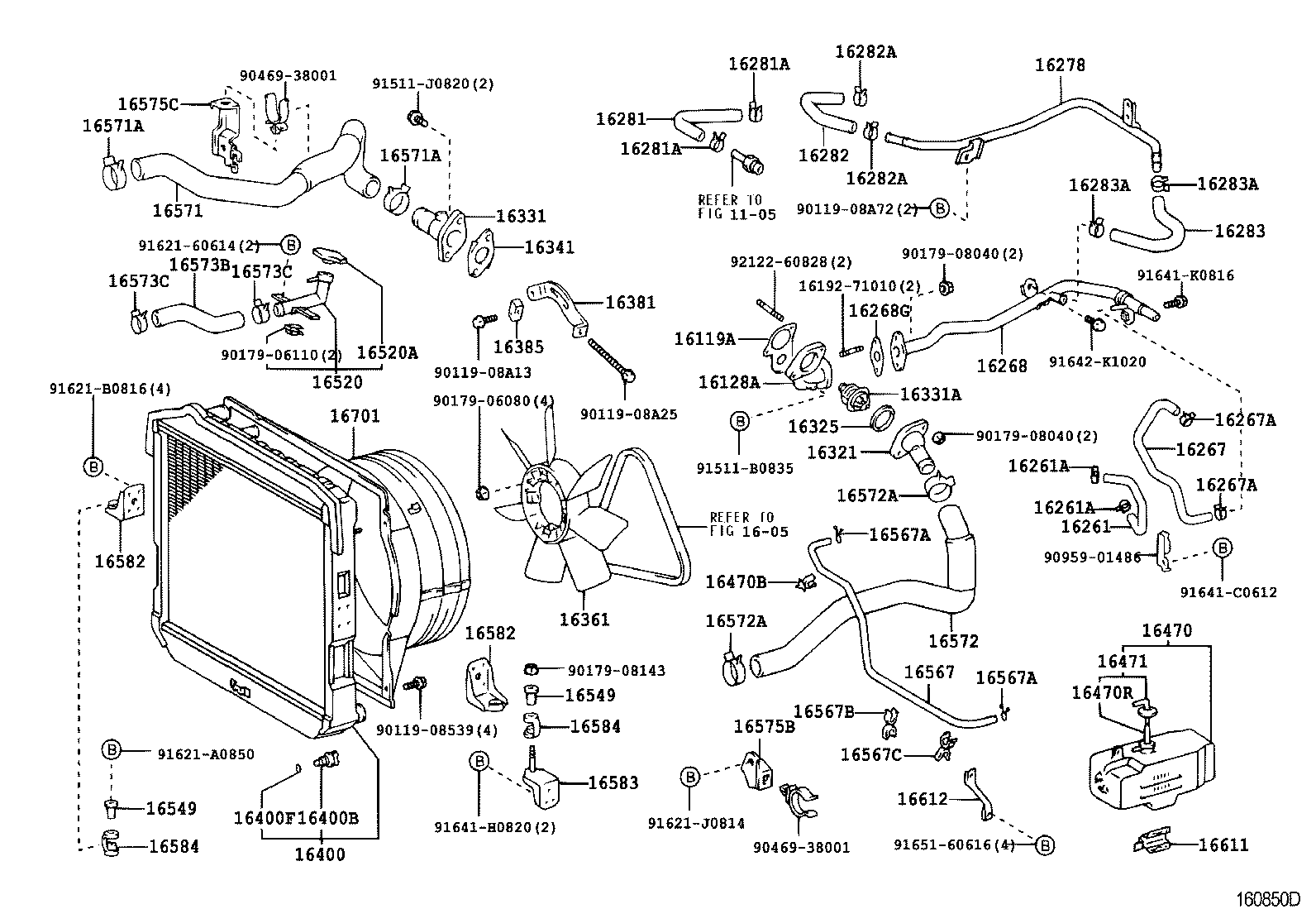 Salida de agua del radiador