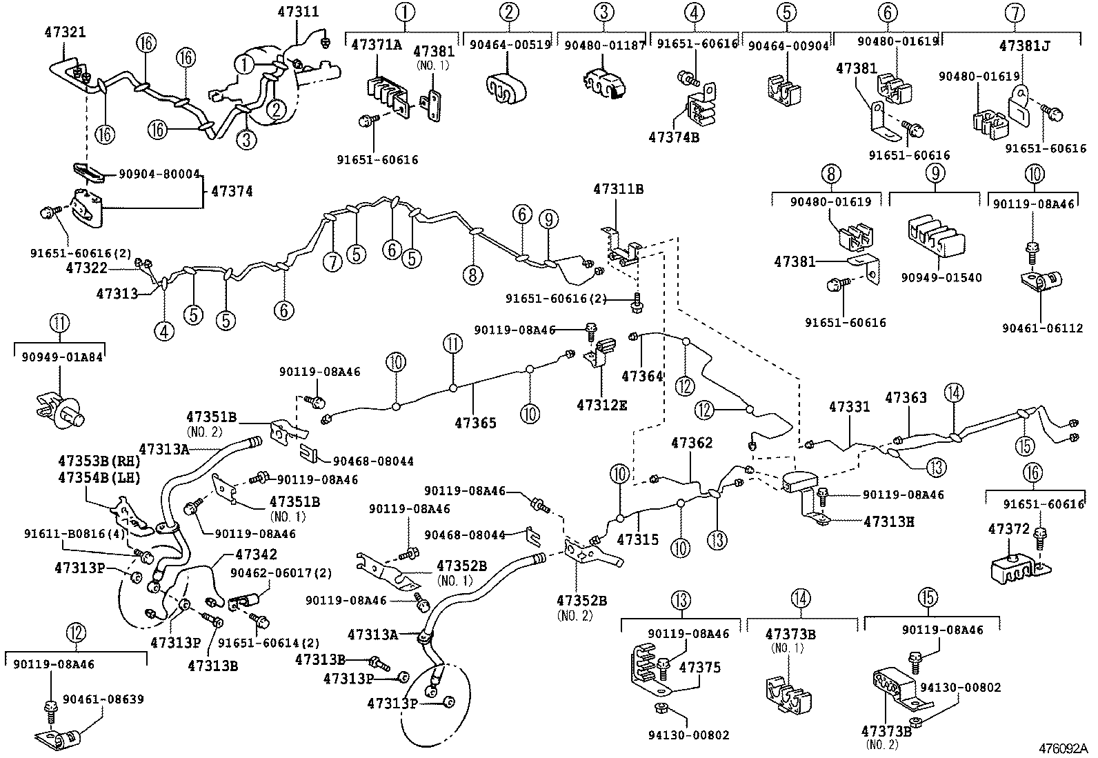 Abrazadera del tubo de freno