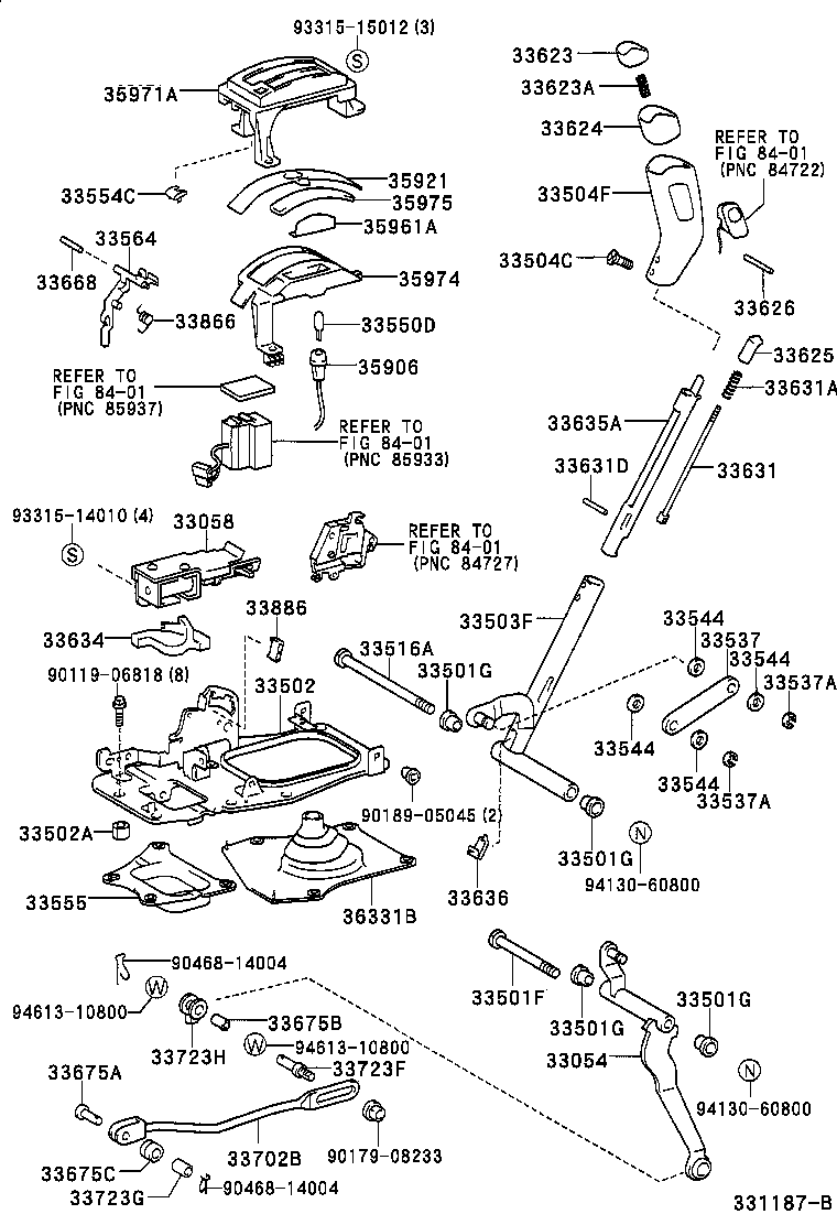 Palanca de cambios y retenedor