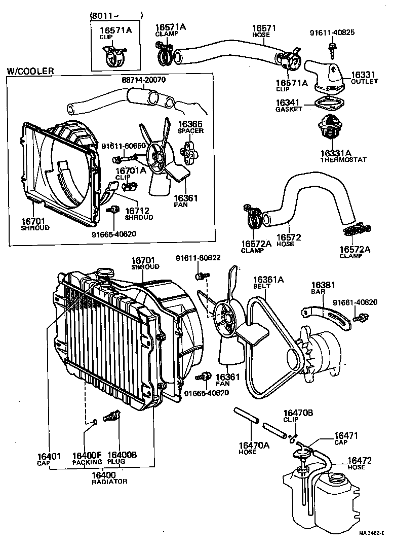 Radiator Water Outlet