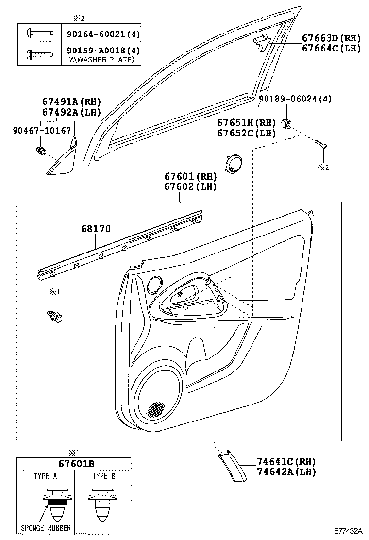 Panel de puerta delantera y vidrio
