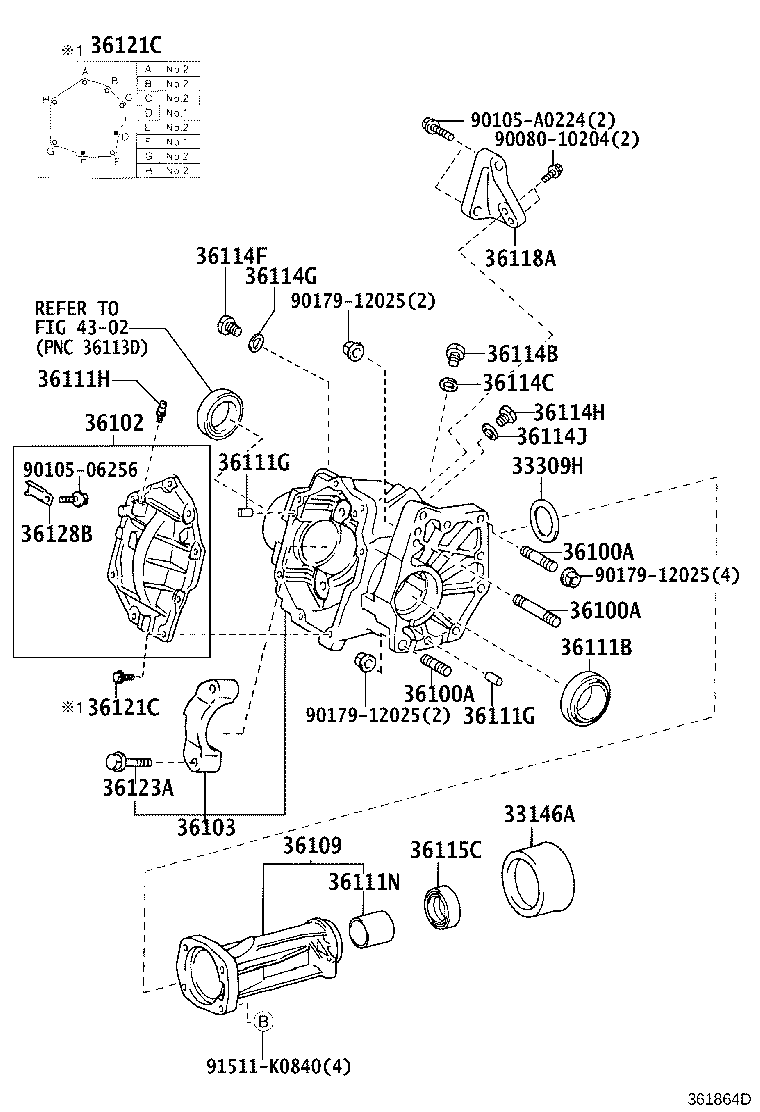 Caja de transferencia y carcasa de extensión