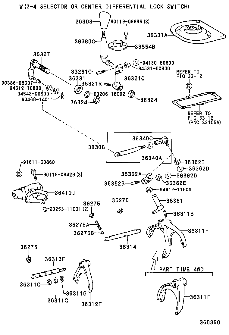 Transfer Lever & Shift Rod