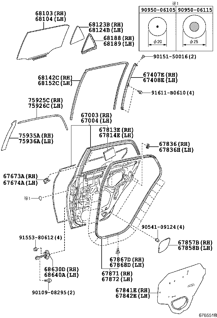 Rear Door Panel & Glass
