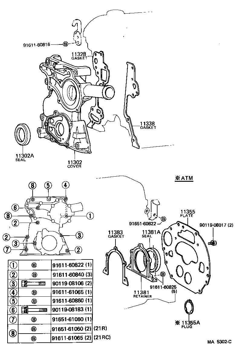 Timing Gear Cover & Rear End Plate