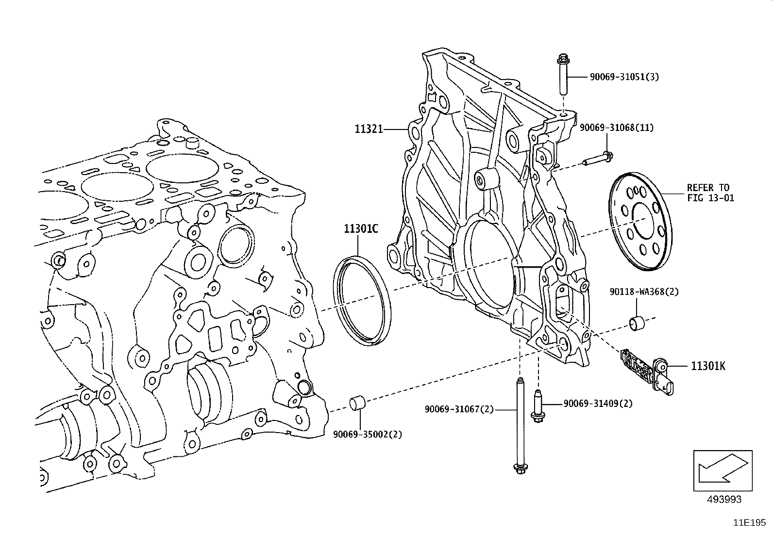 Cubierta del engranaje de distribución y placa final trasera