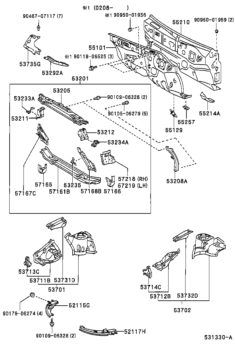 Front Fender Apron Dash Panel