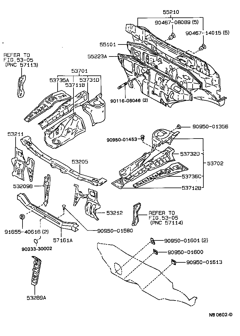 Front Fender Apron Dash Panel