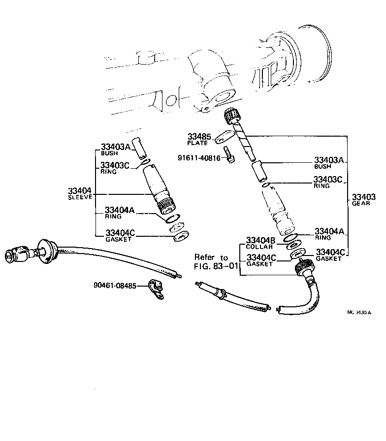 Engranaje impulsado por velocímetro