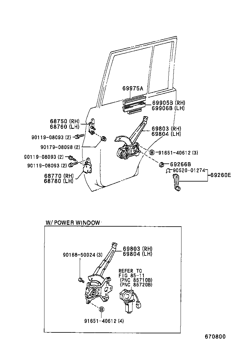 Rear Door Window Regulator Hinge