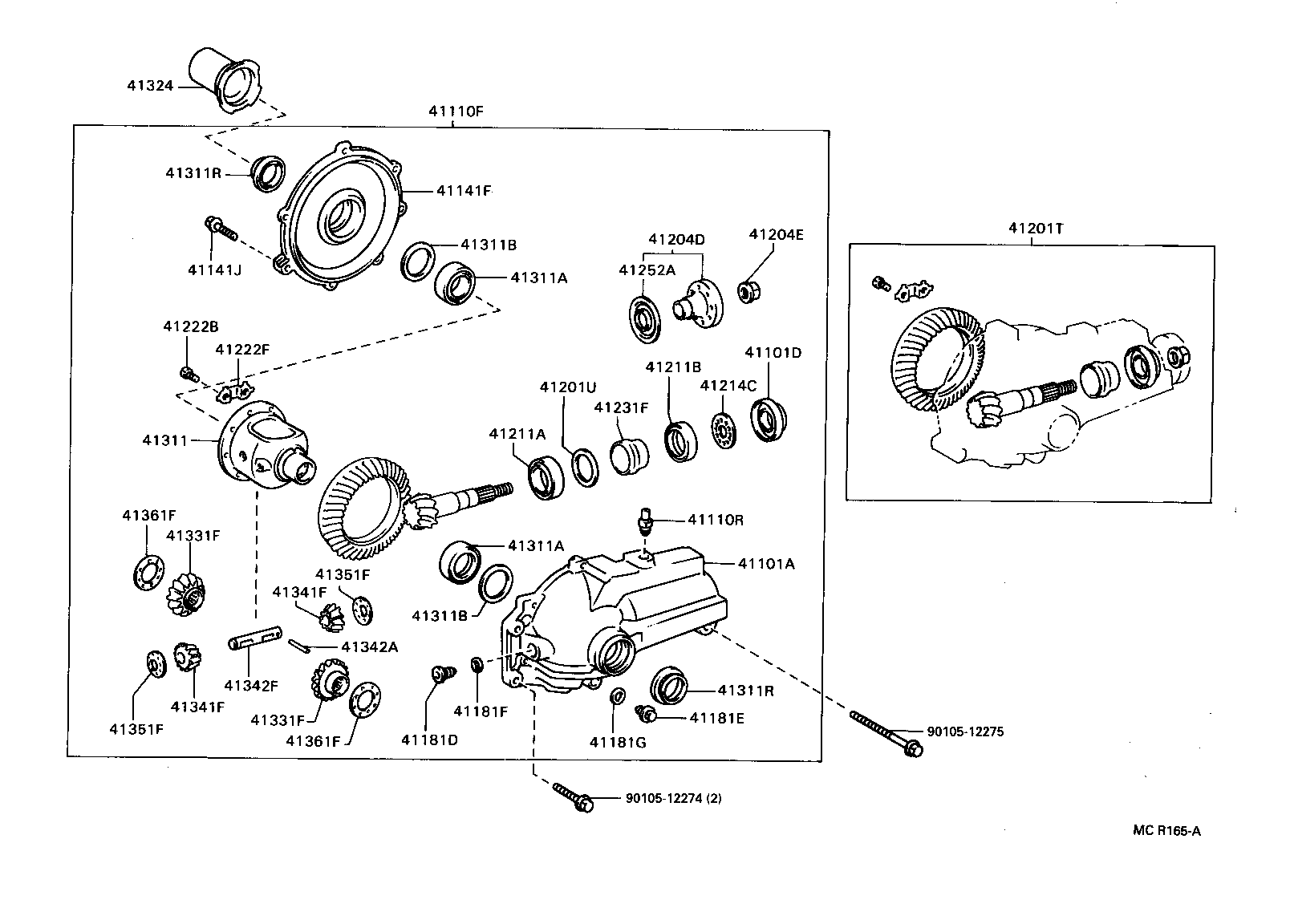 Carcasa del eje delantero y diferencial