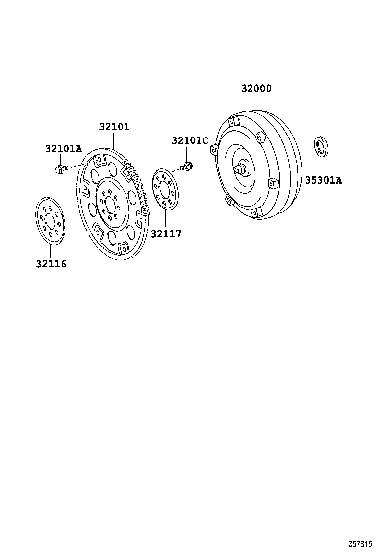 Torque Converter, Front Oil Pump & Chain