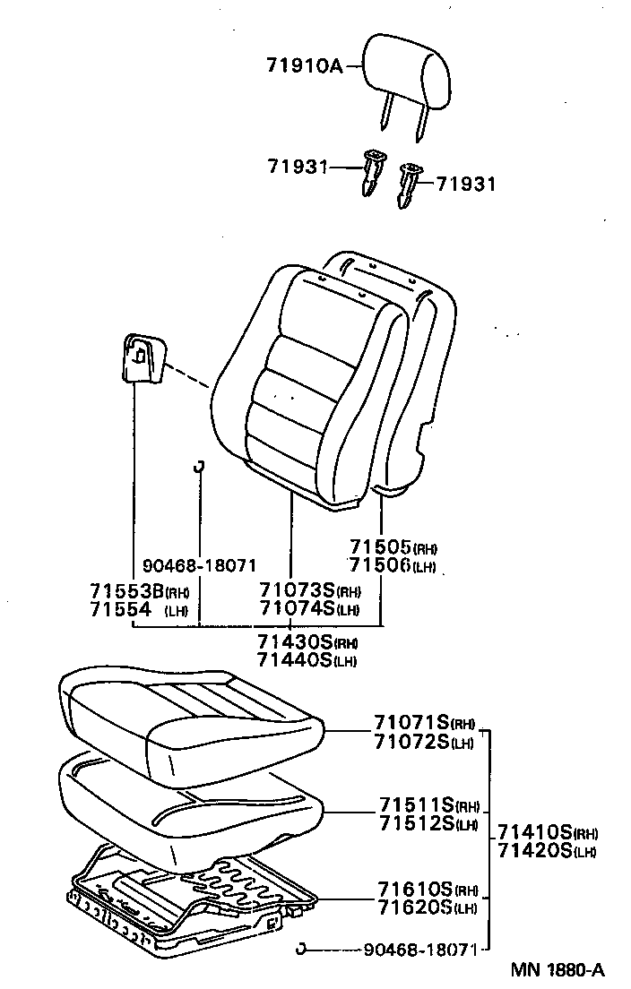 Asiento delantero y riel del asiento