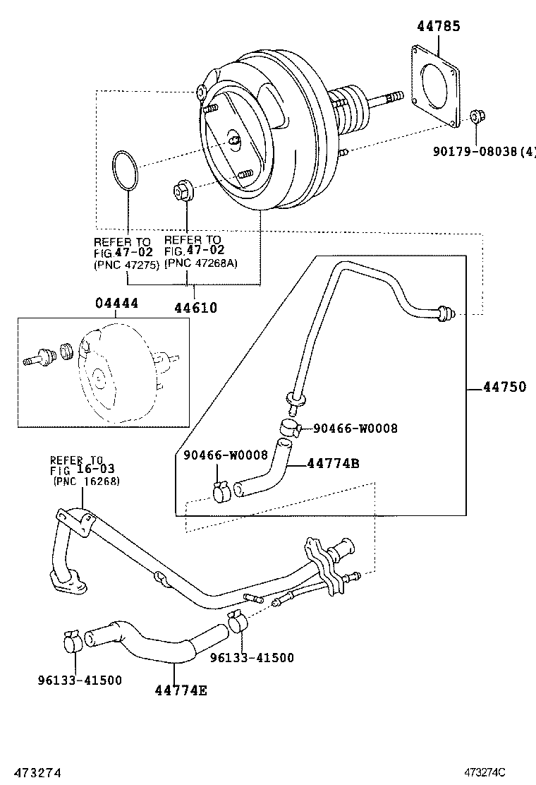 Refuerzo de freno y tubo de vacío