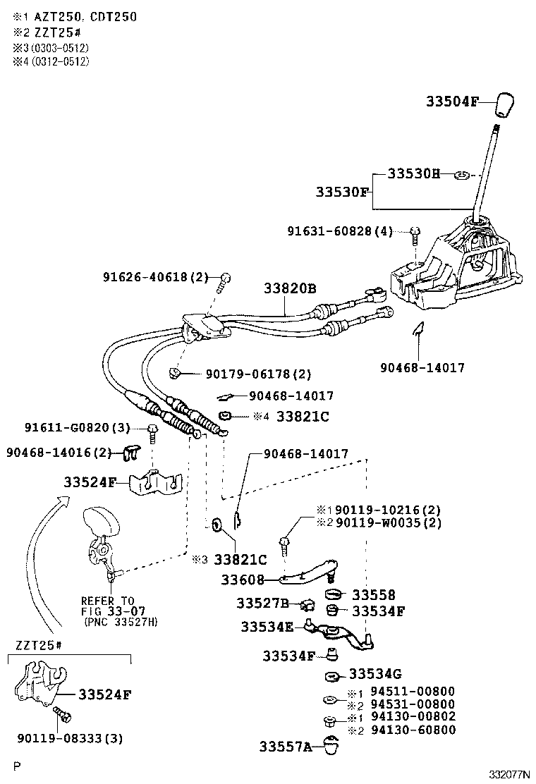 Palanca de cambios y retenedor