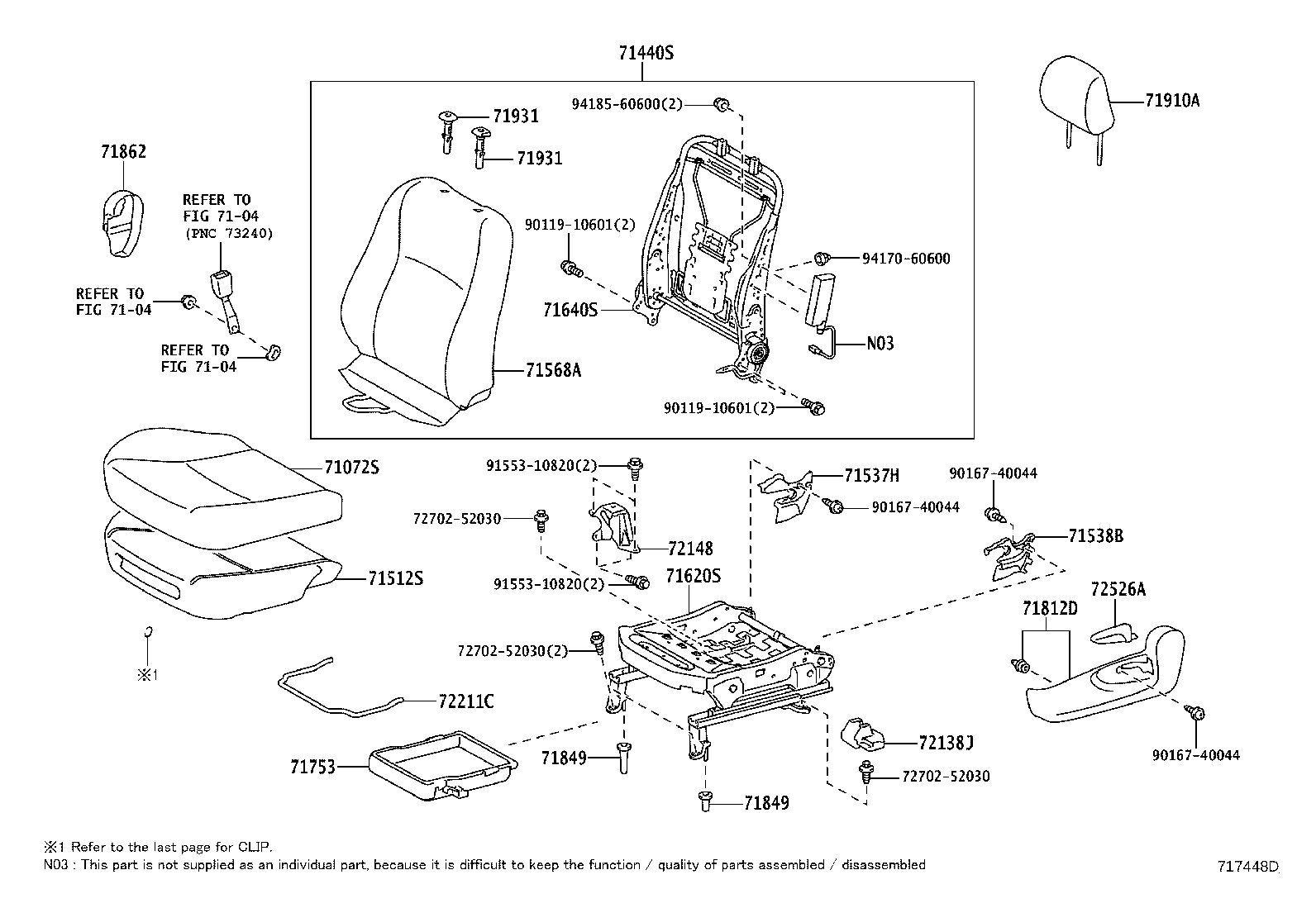 Asiento delantero y riel del asiento