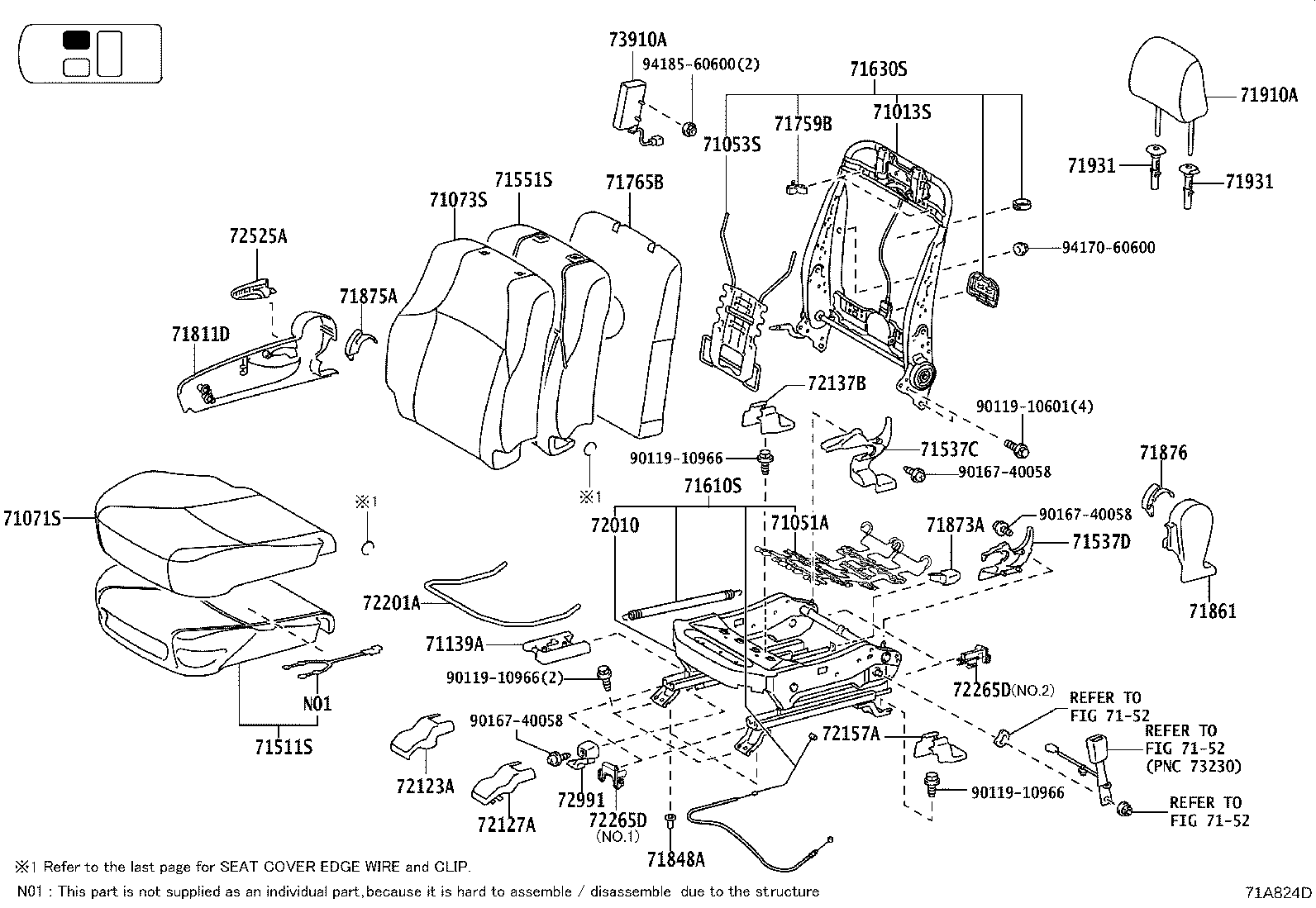 Asiento y pista del asiento