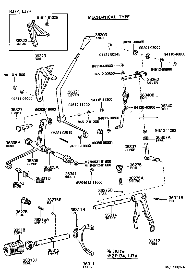 Transfer Lever & Shift Rod