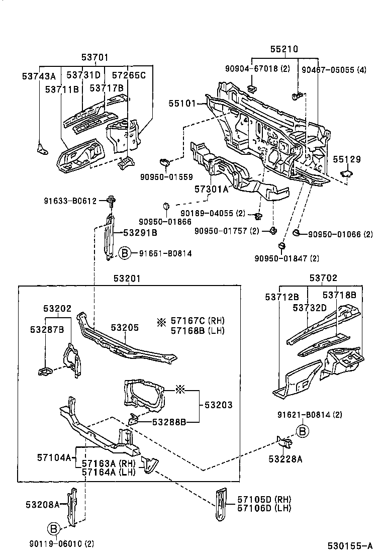 Front Fender Apron Dash Panel