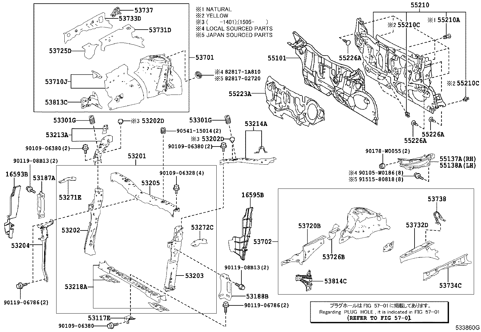 Front Fender Apron Dash Panel