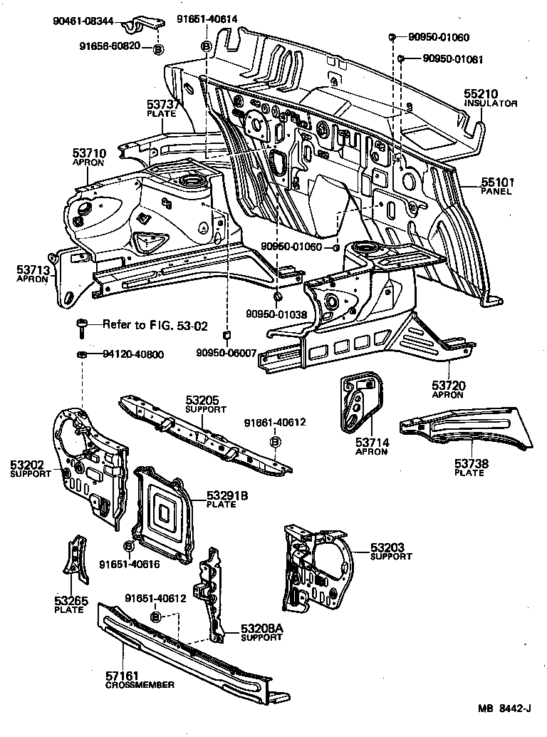 Front Fender Apron Dash Panel