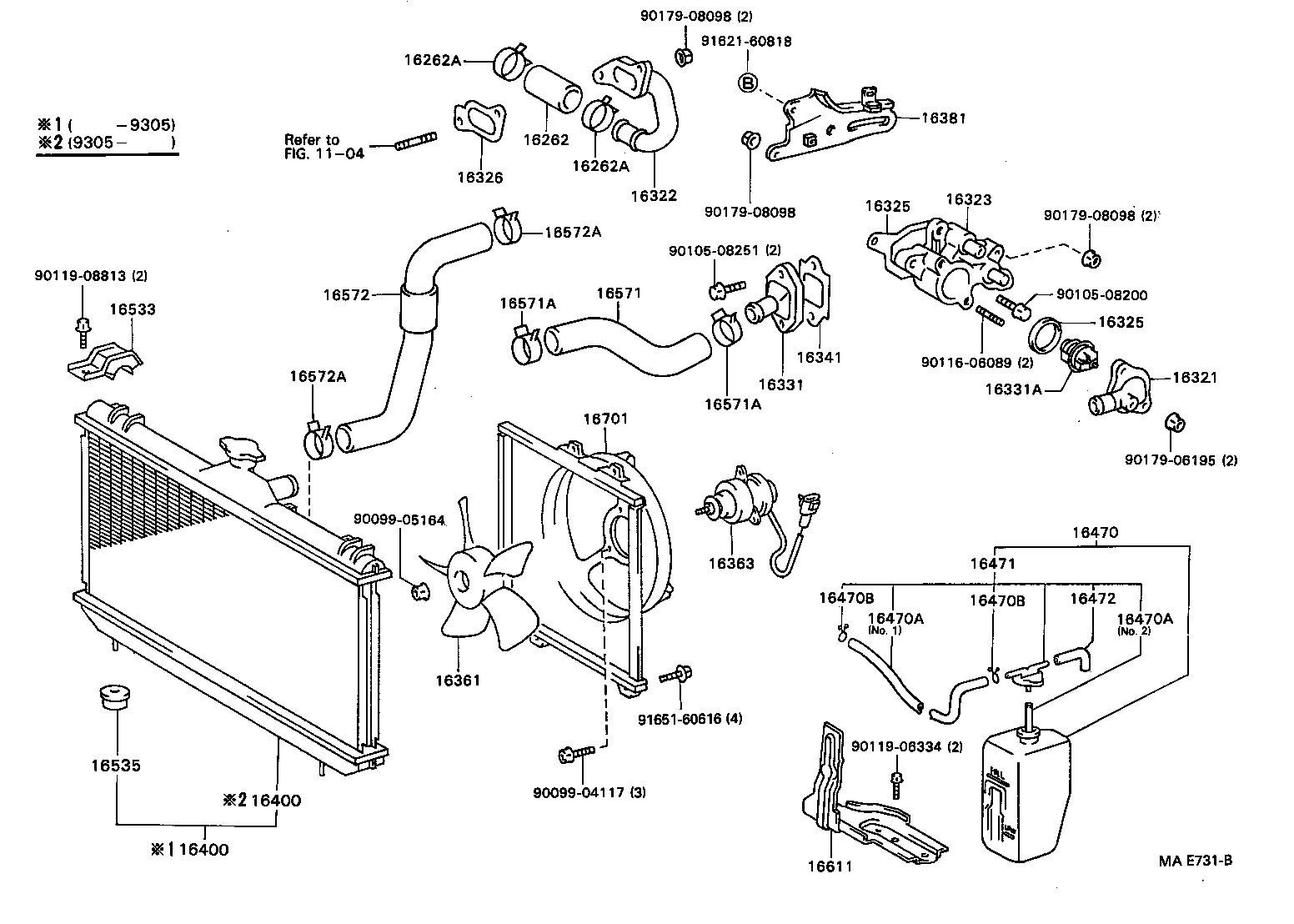 Salida de agua del radiador