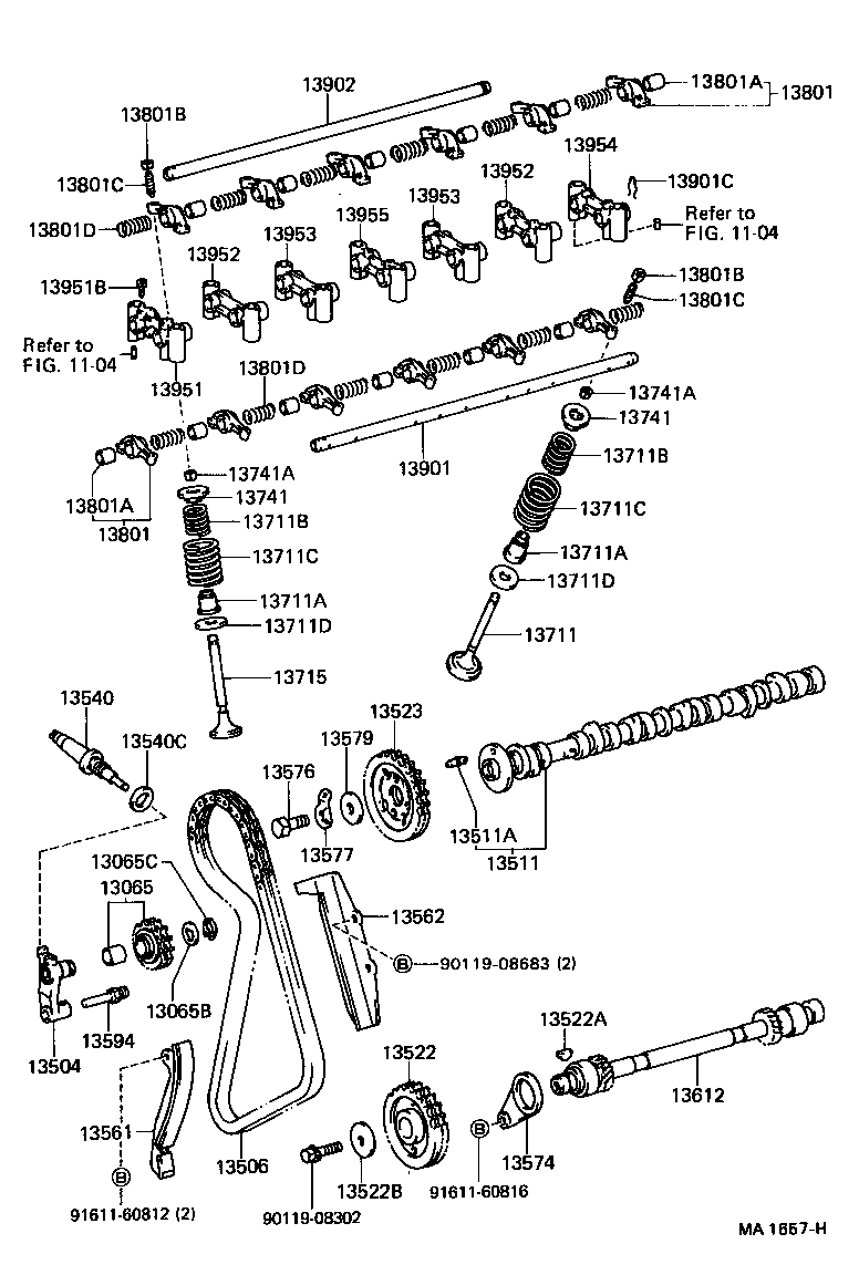 Árbol de levas y válvula