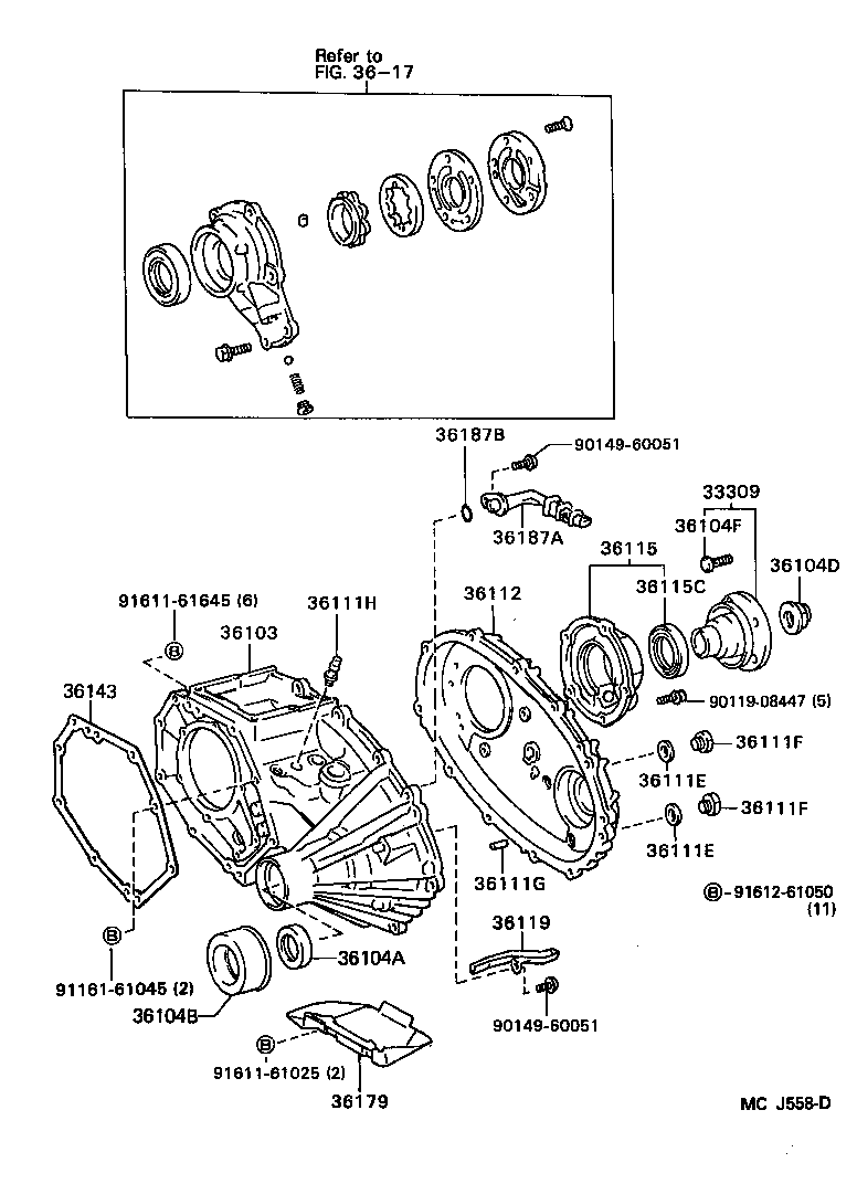 Caja de transferencia y carcasa de extensión