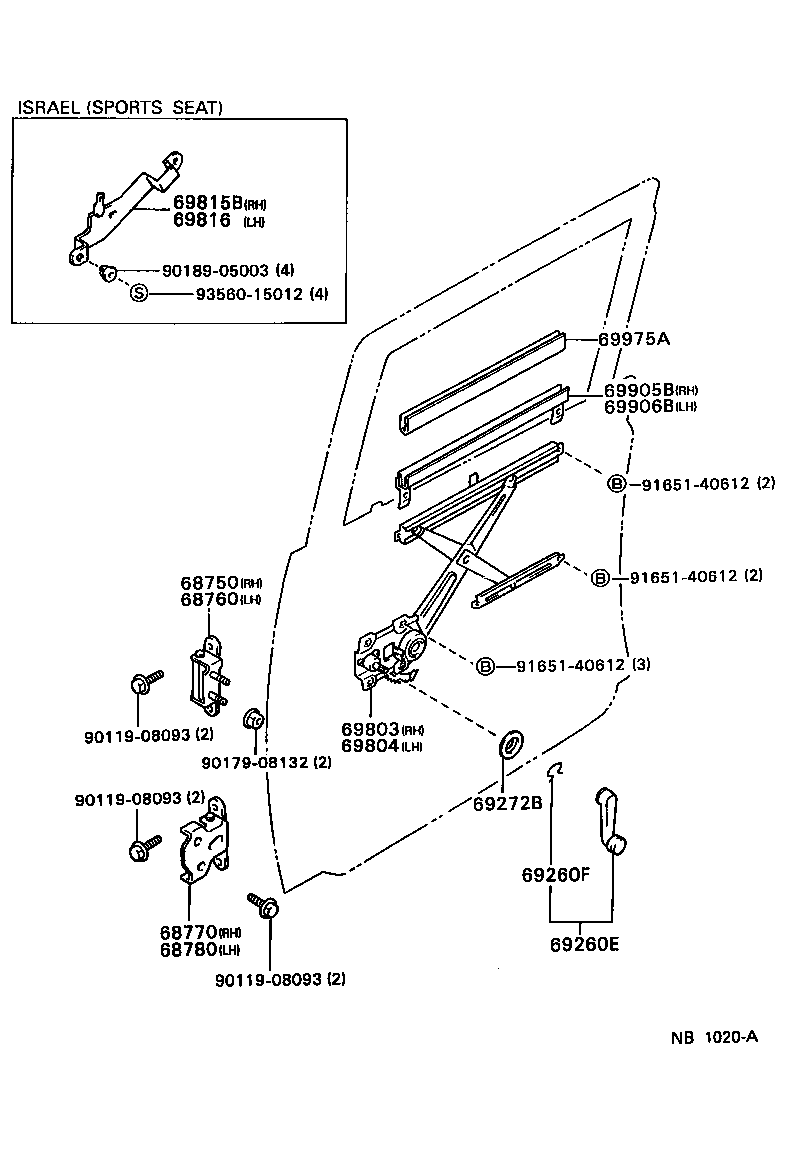 Rear Door Window Regulator Hinge