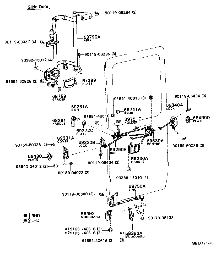 Center Door Lock + Hinge