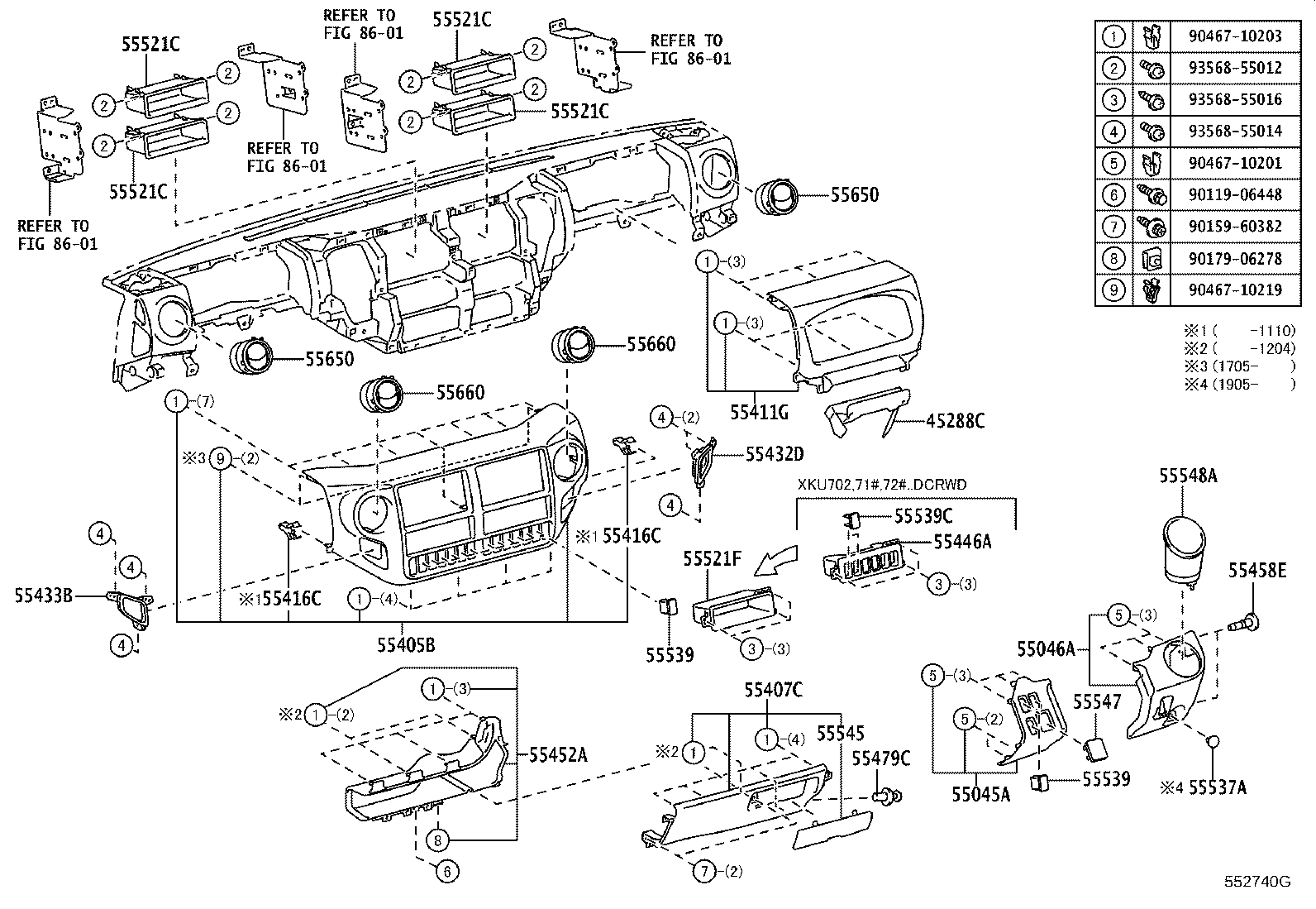 Instrument Panel Glove Compartment