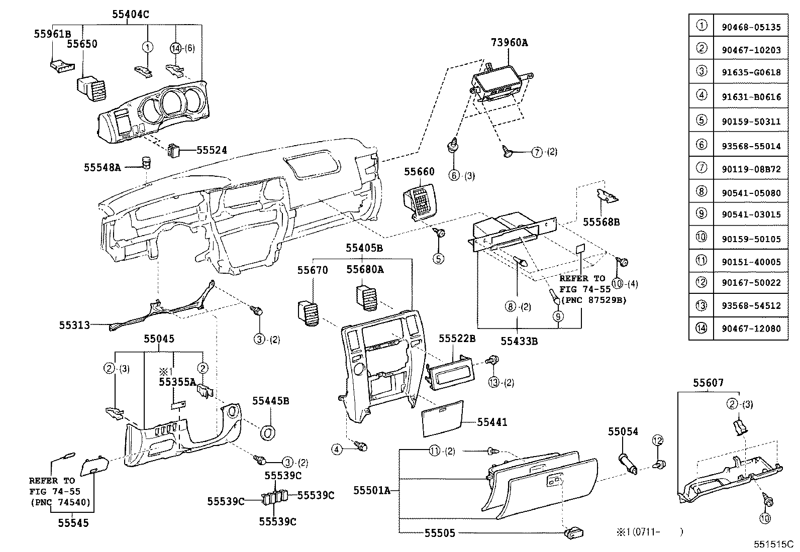 Instrument Panel Glove Compartment