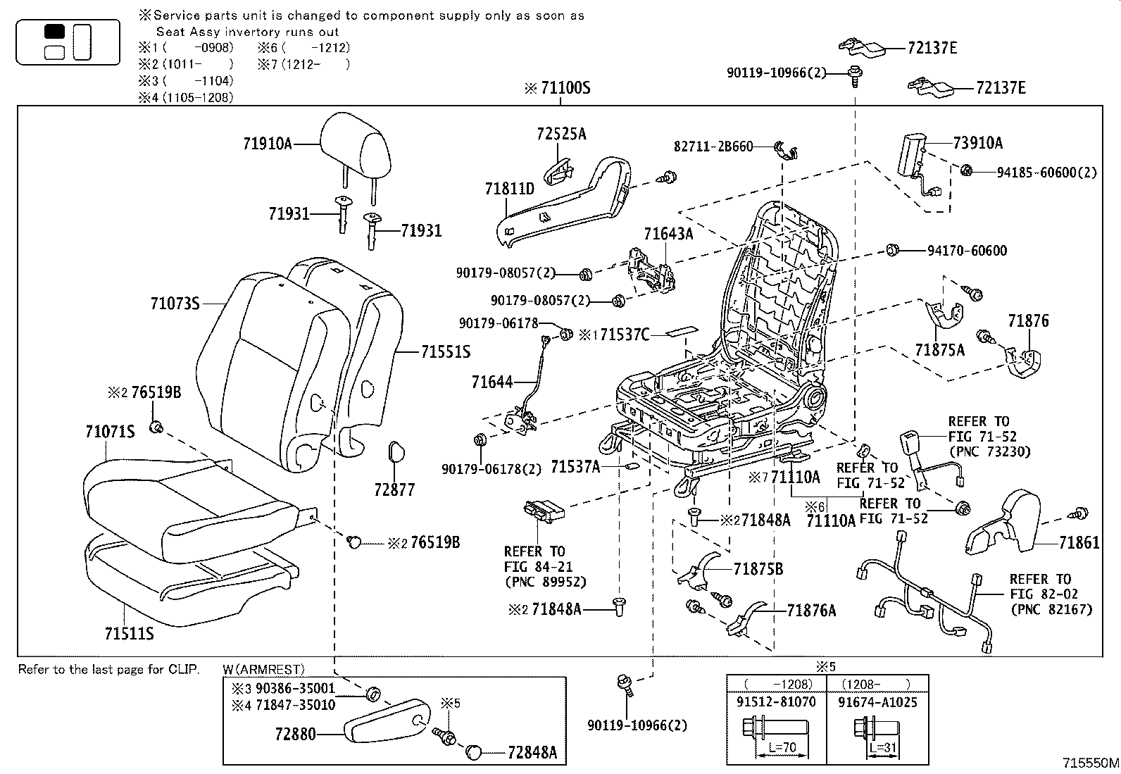 Asiento y pista del asiento