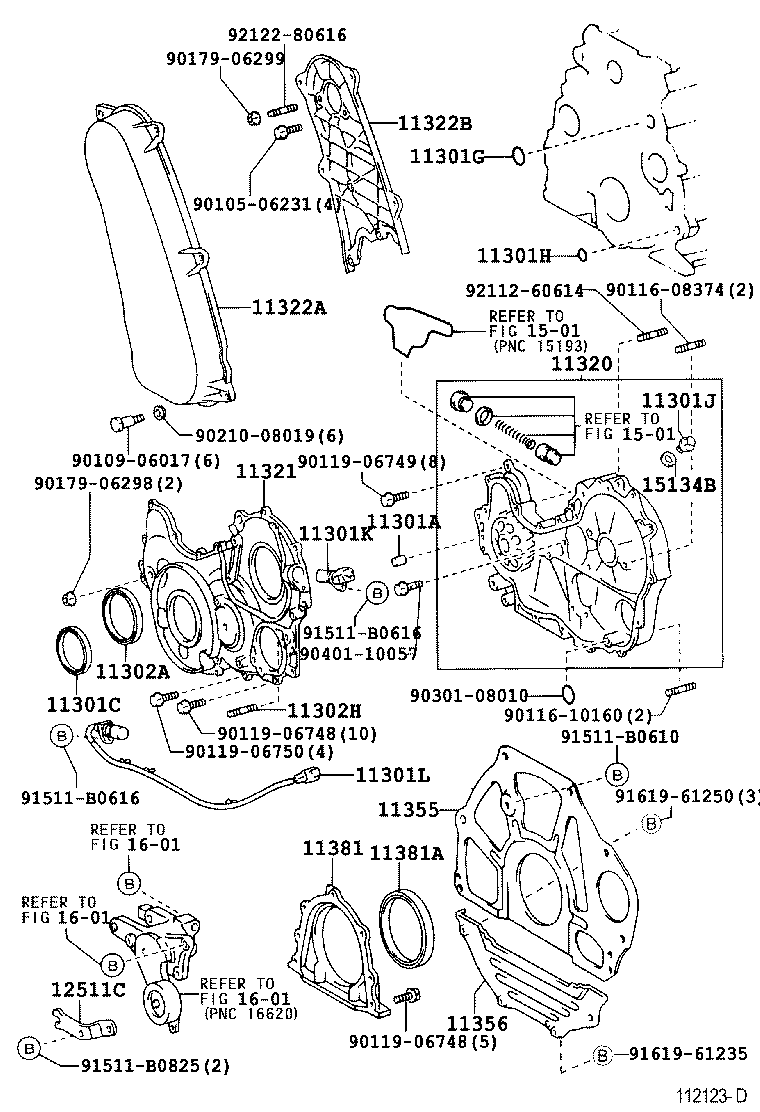 Cubierta del engranaje de distribución y placa final trasera