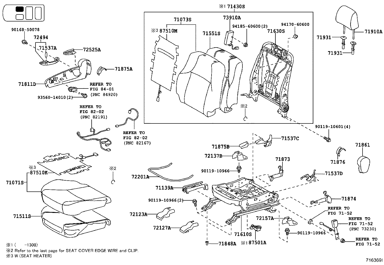 Asiento y pista del asiento