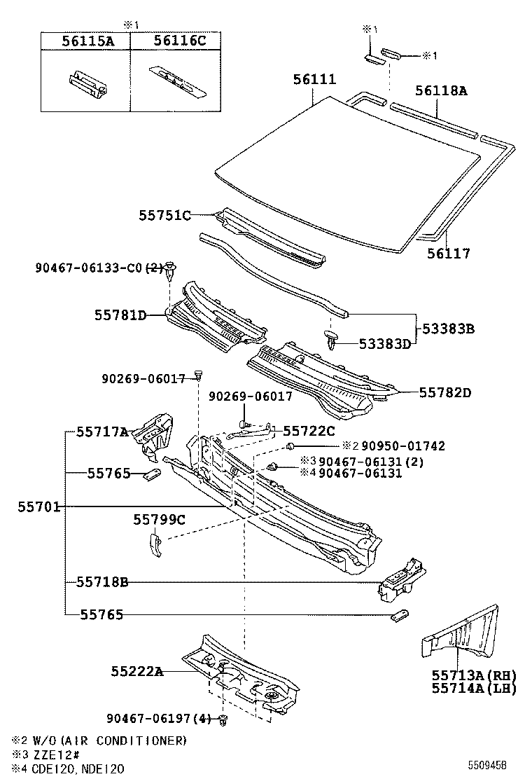 Cowl Panel & Windshield Glass