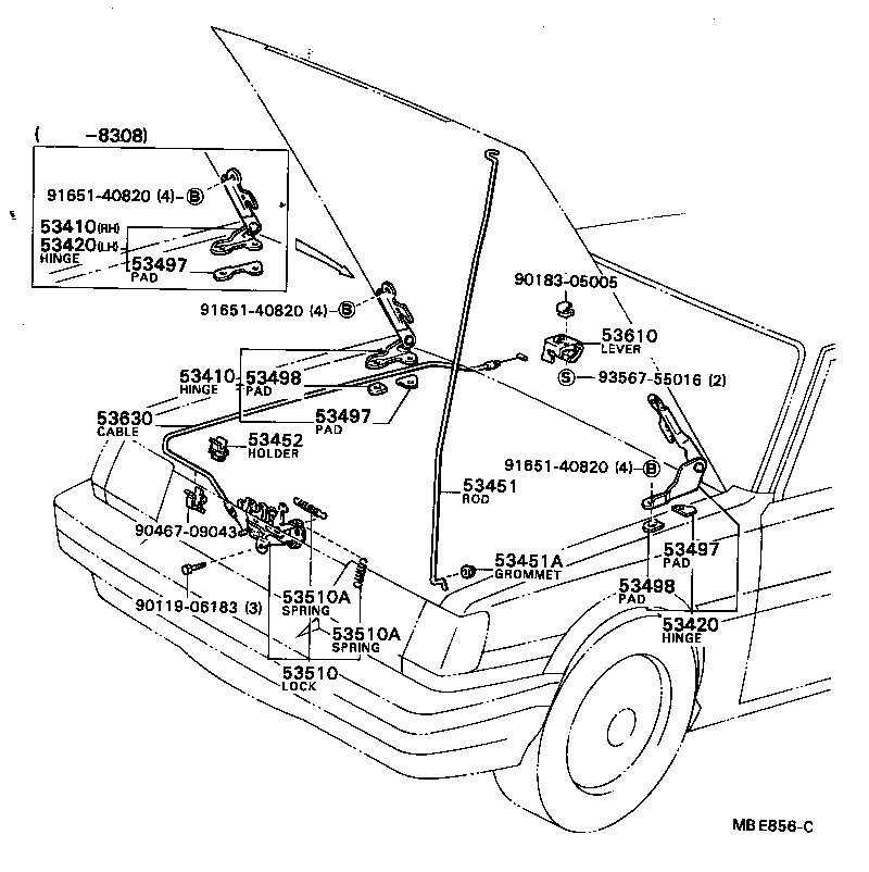 Hood Lock & Hinge