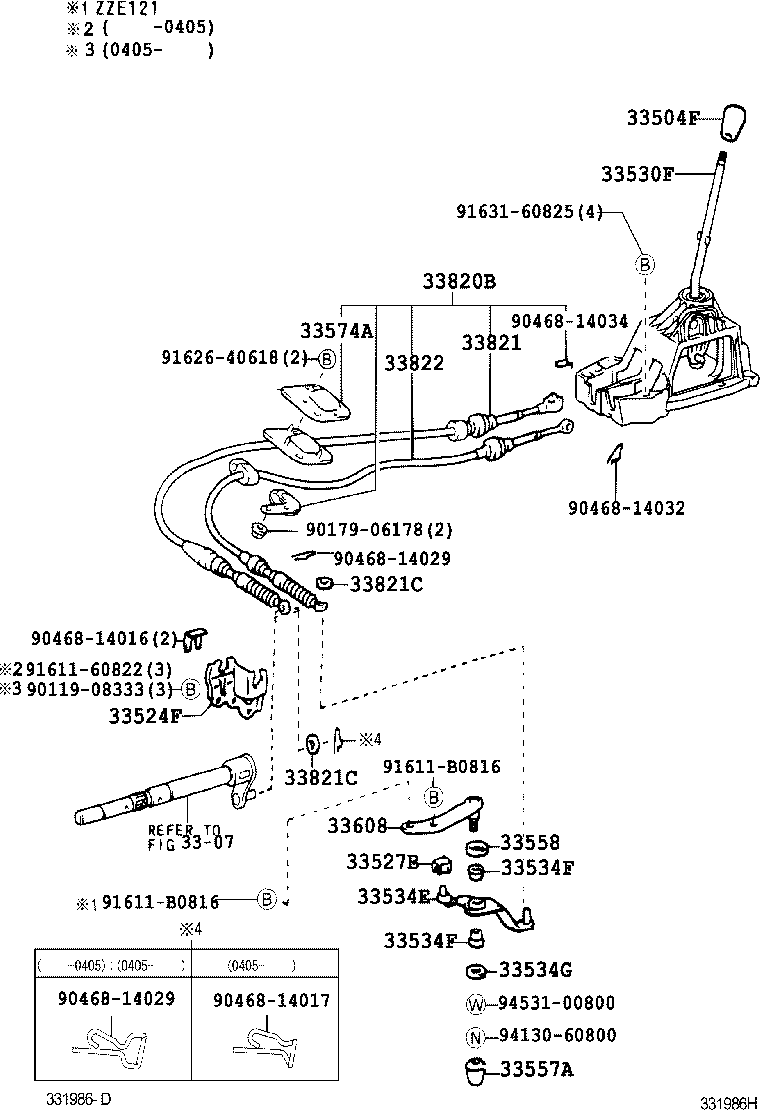 Shift Lever & Retainer