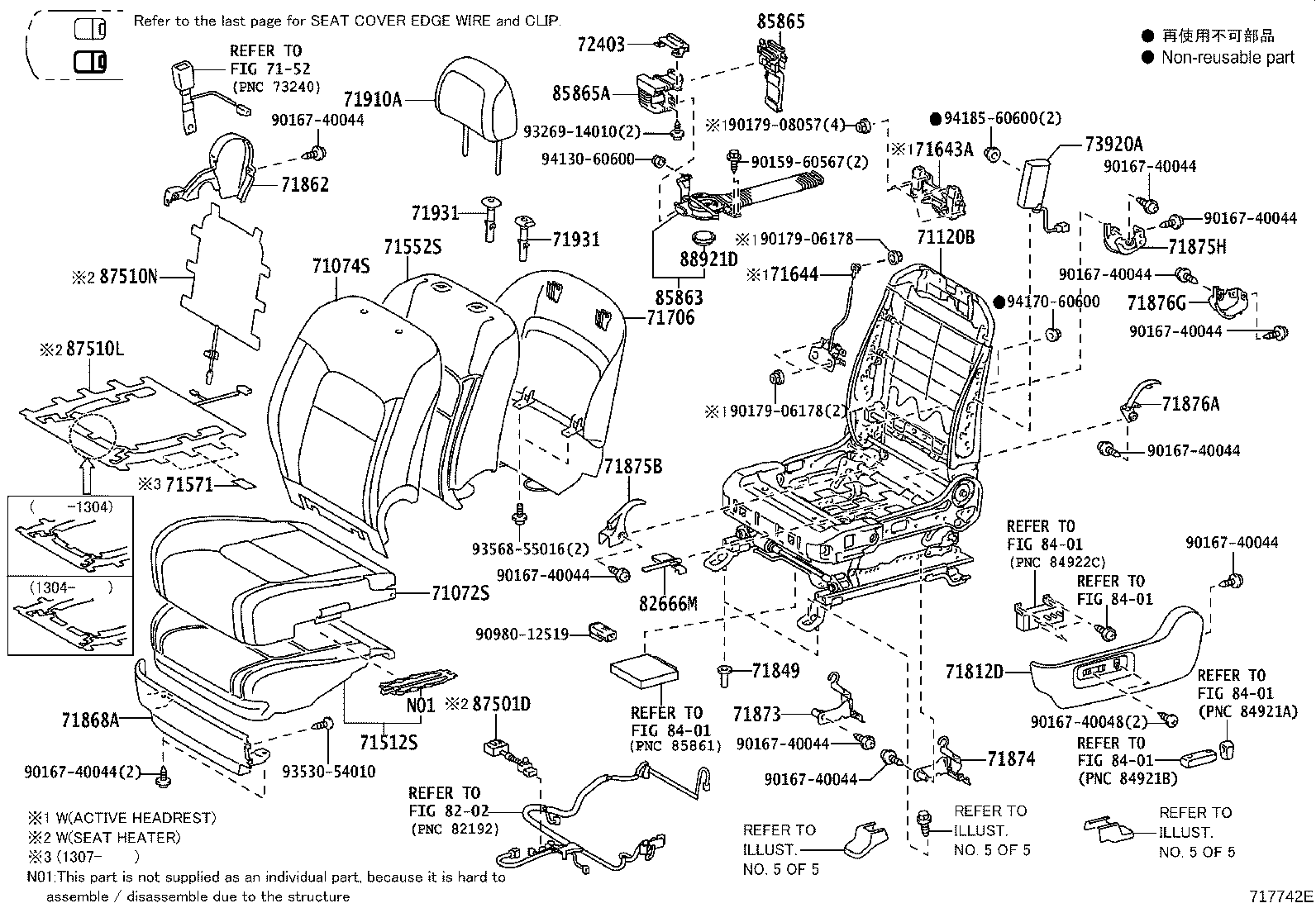 Asiento y pista del asiento
