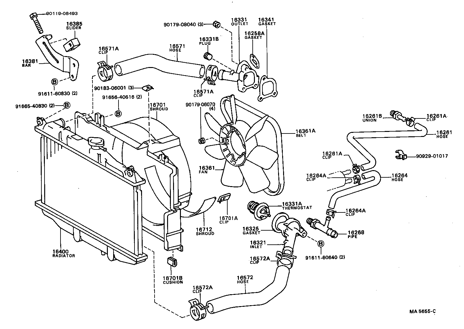 Radiator Water Outlet