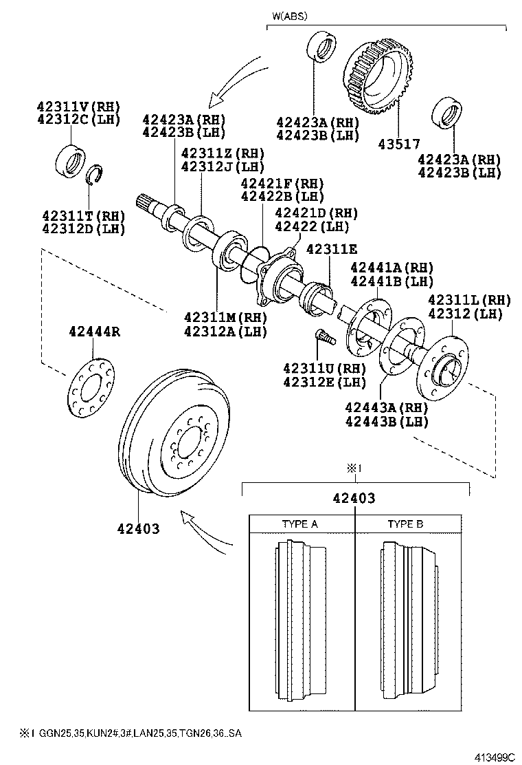 Rear Axle Shaft Hub