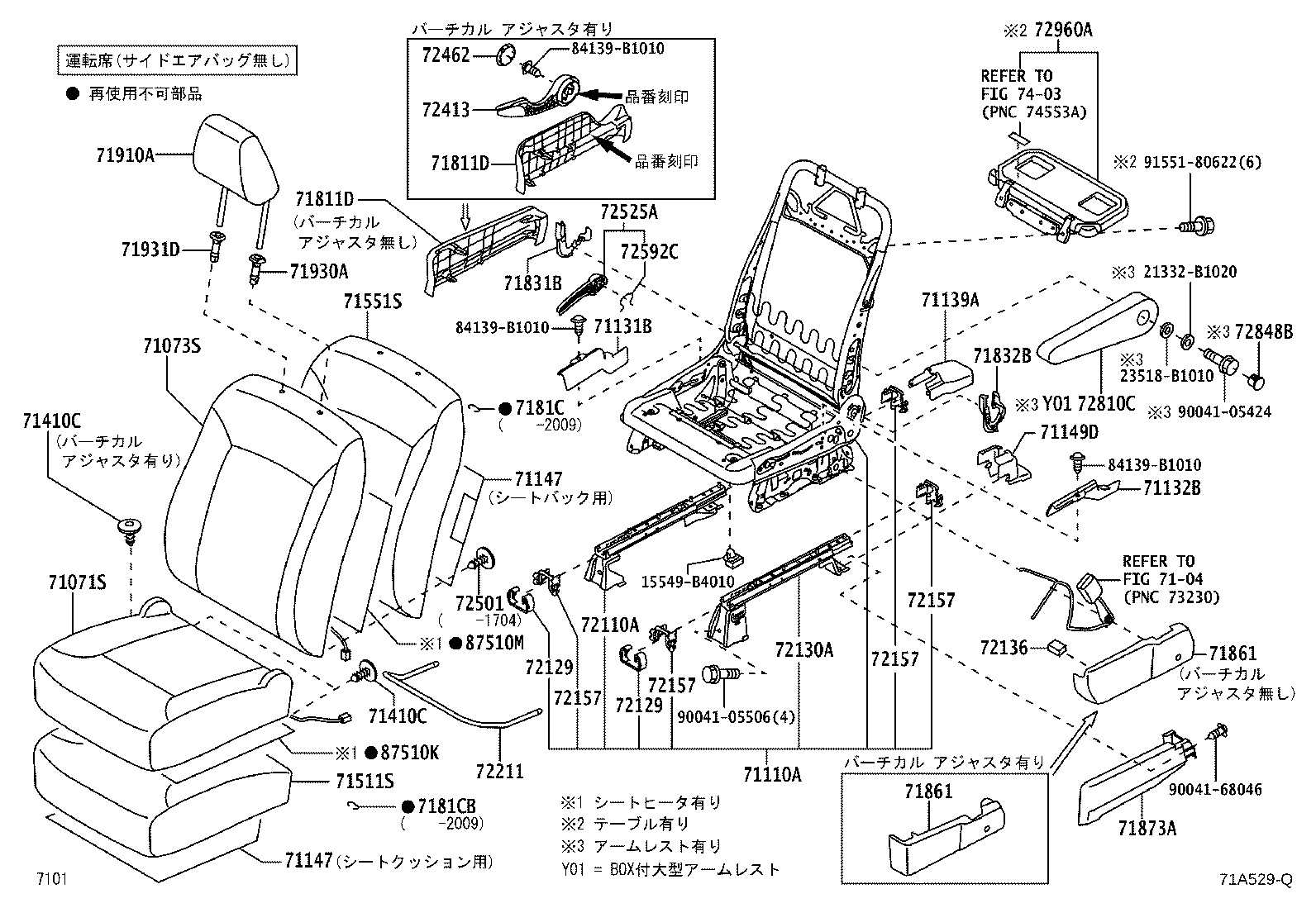 Asiento delantero y riel del asiento