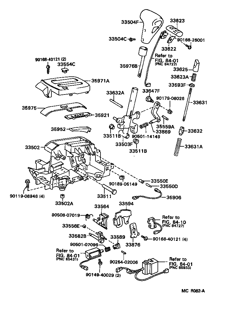 Palanca de cambios y retenedor