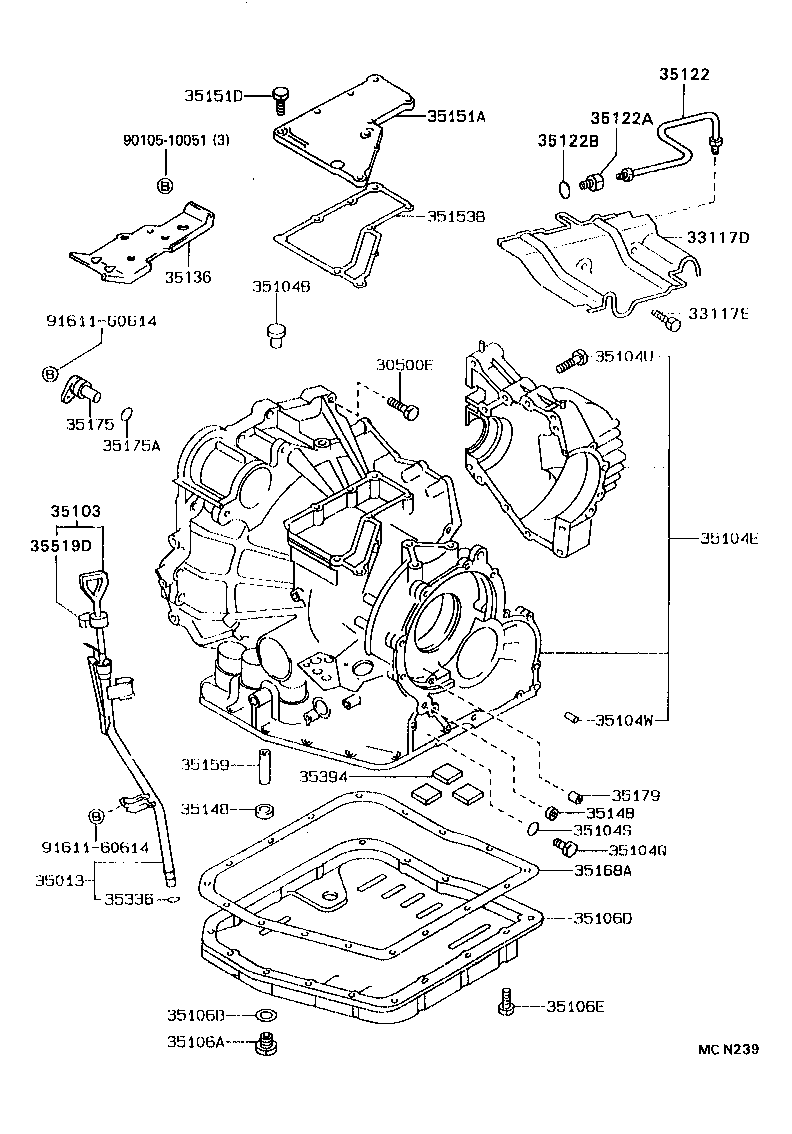 Caja de transmisión y cárter de aceite