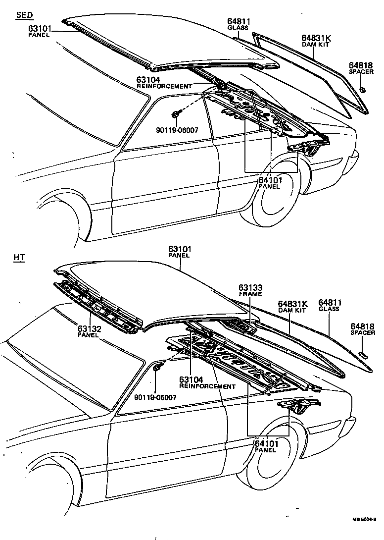 Panel & Back Window Glass