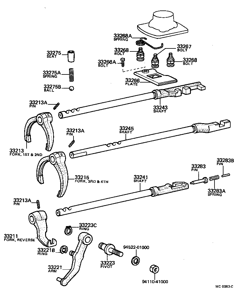 Gear Shift Fork Lever Shaft