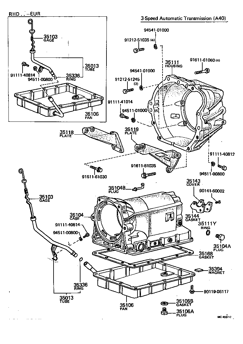 Caja de transmisión y cárter de aceite