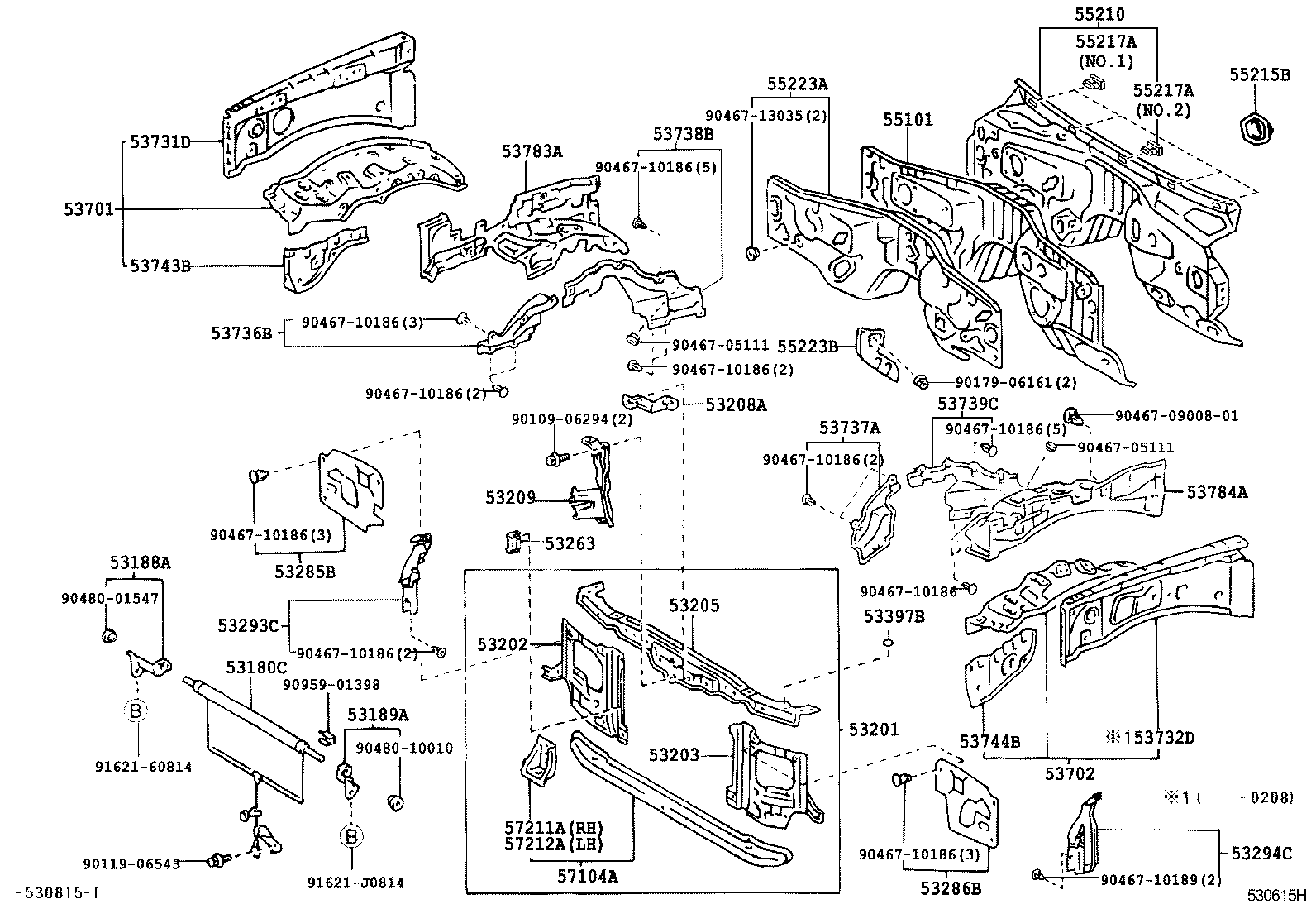 Front Fender Apron Dash Panel