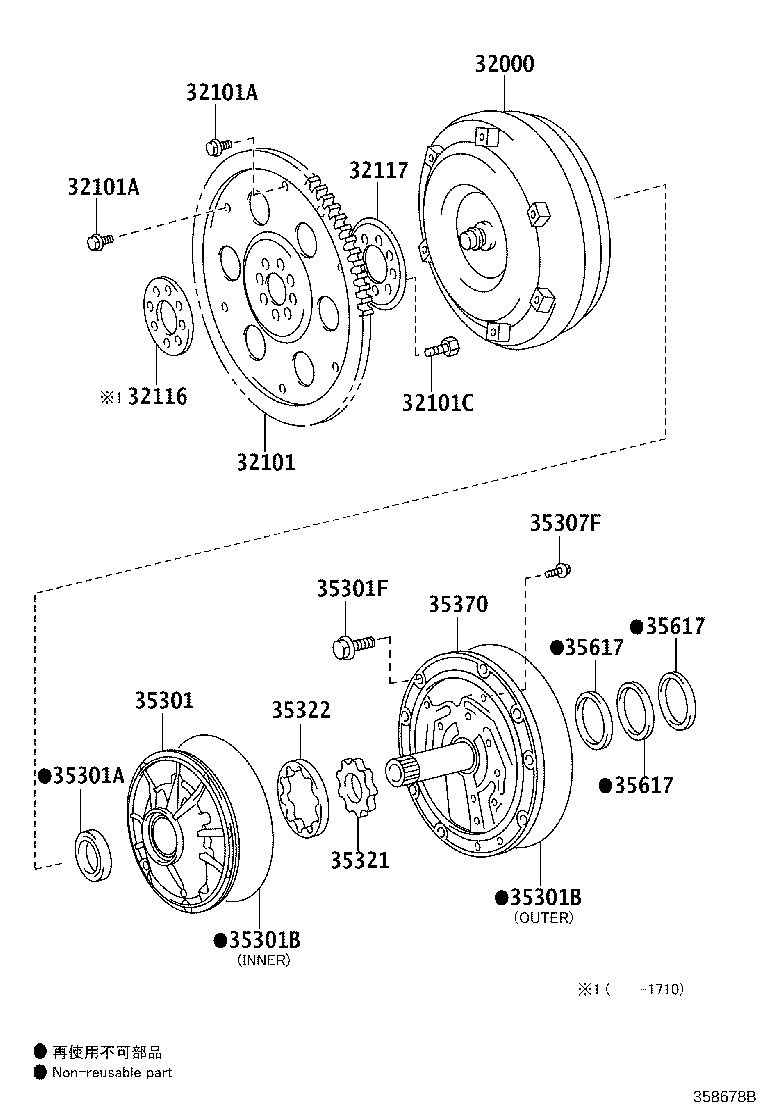 Torque Converter, Front Oil Pump & Chain